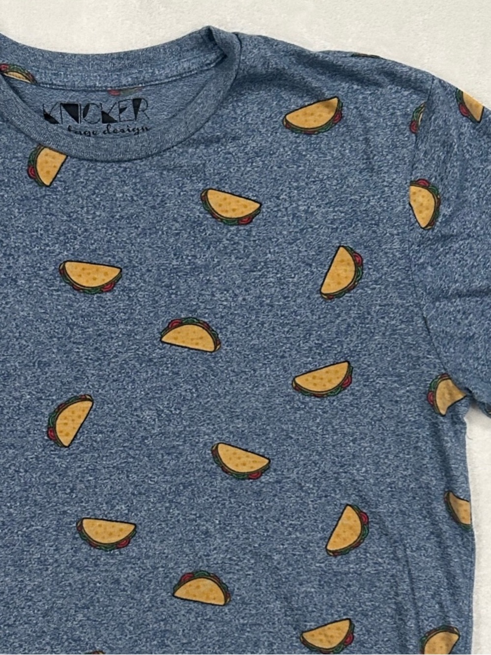 Taco print t-shirt men’s small tee unisex blue knickerbocker brand casual fun